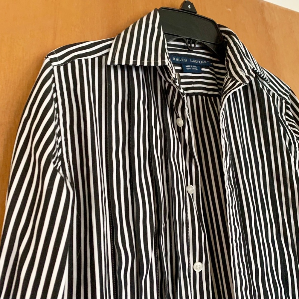 Ralph Lauren Black and White Stripe Blouse